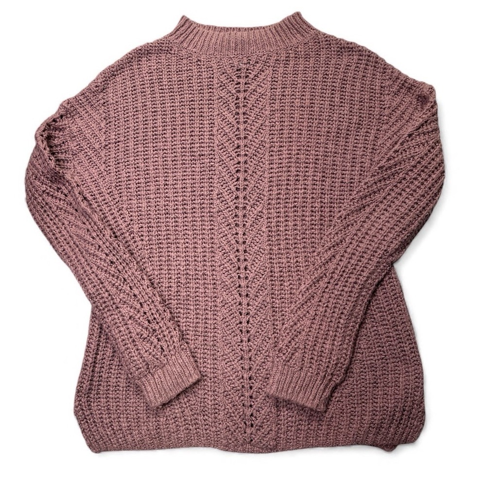 Lucky Brand Sweater Women's Small Pink  Mauve Cable Knit‎ Warm Boho Cozy